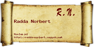 Radda Norbert névjegykártya